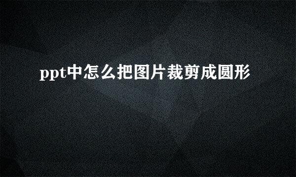 ppt中怎么把图片裁剪成圆形