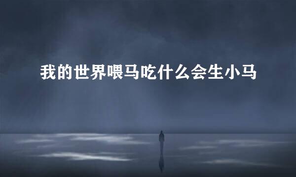 我的世界喂马吃什么会生小马