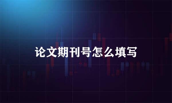 论文期刊号怎么填写