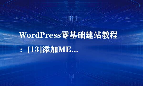 WordPress零基础建站教程：[13]添加META标签