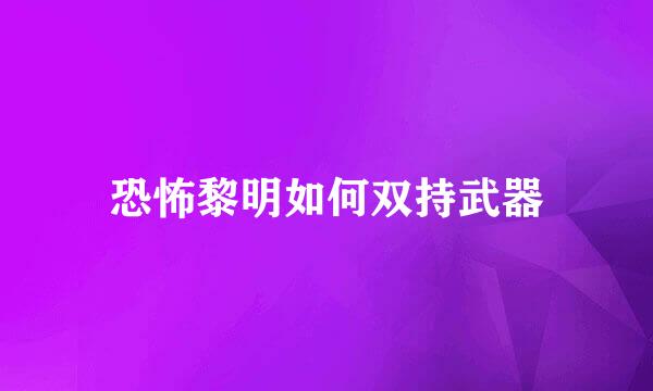 恐怖黎明如何双持武器