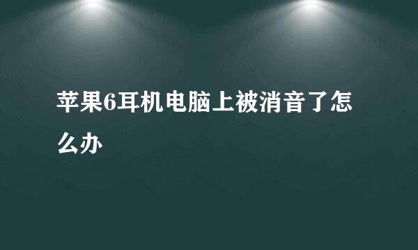 苹果6耳机电脑上被消音了怎么办