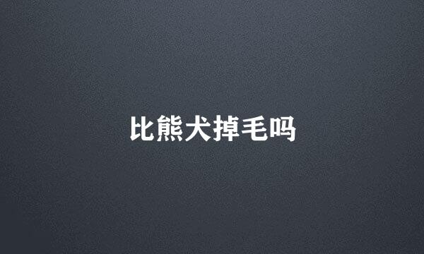 比熊犬掉毛吗