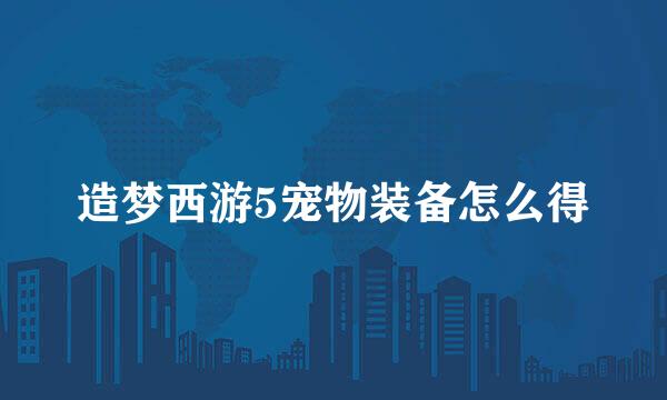造梦西游5宠物装备怎么得