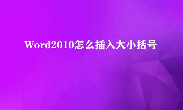 Word2010怎么插入大小括号