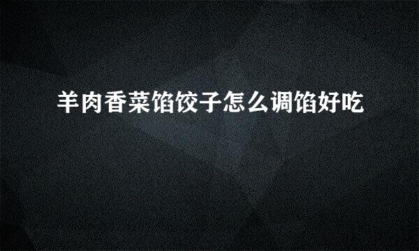 羊肉香菜馅饺子怎么调馅好吃