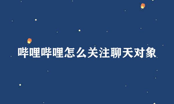 哔哩哔哩怎么关注聊天对象