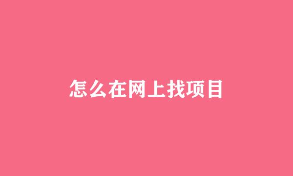 怎么在网上找项目