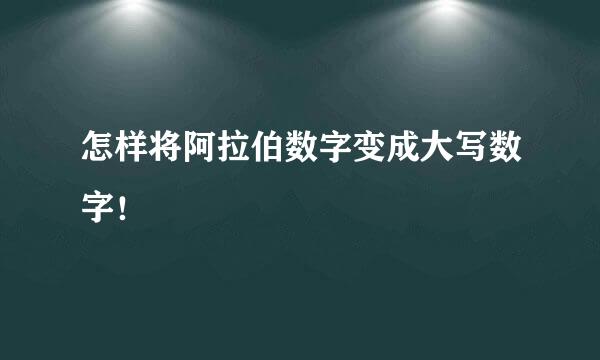 怎样将阿拉伯数字变成大写数字!