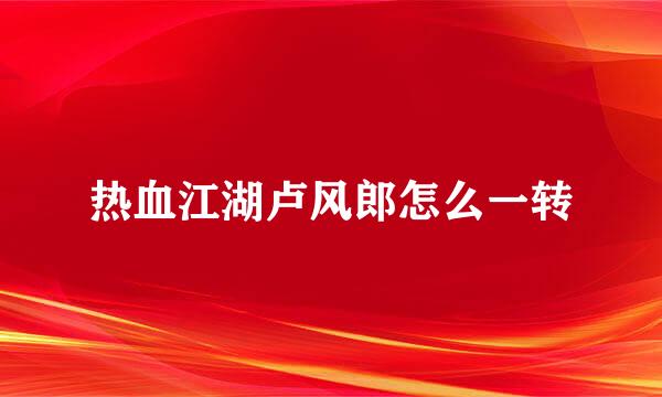 热血江湖卢风郎怎么一转