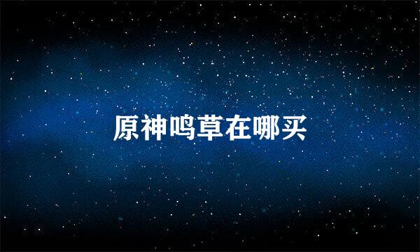 原神鸣草在哪买