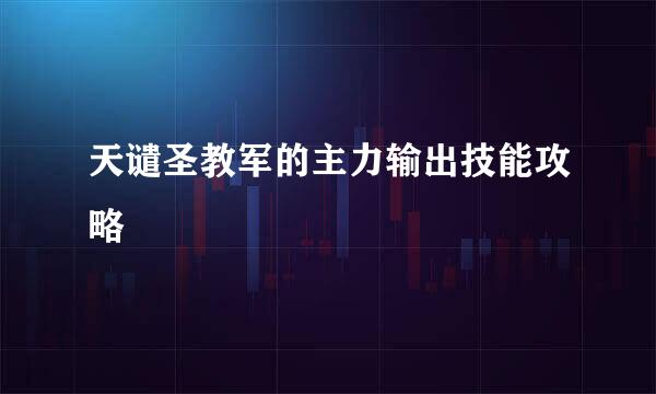 天谴圣教军的主力输出技能攻略