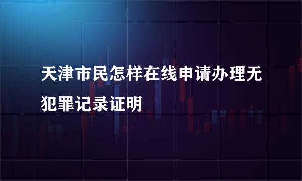 天津市民怎样在线申请办理无犯罪记录证明
