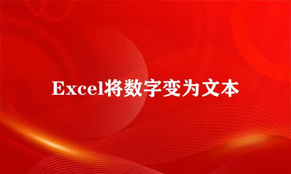 Excel将数字变为文本