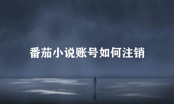番茄小说账号如何注销