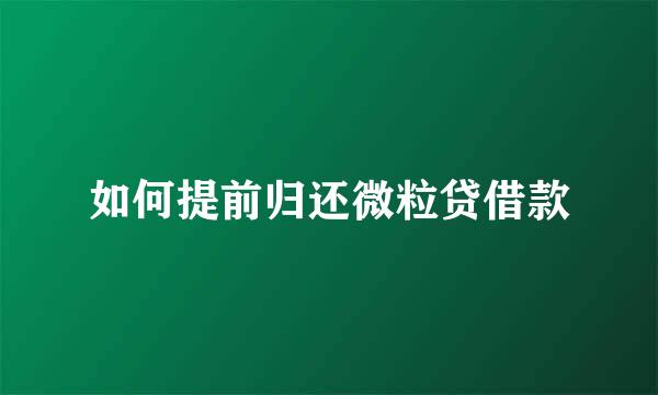 如何提前归还微粒贷借款