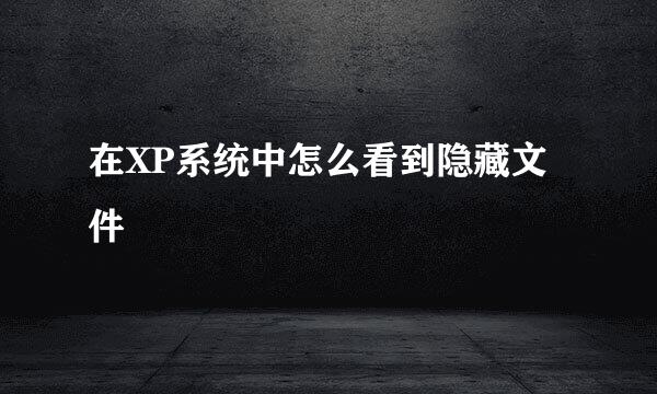 在XP系统中怎么看到隐藏文件