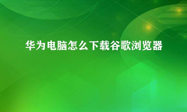 华为电脑怎么下载谷歌浏览器