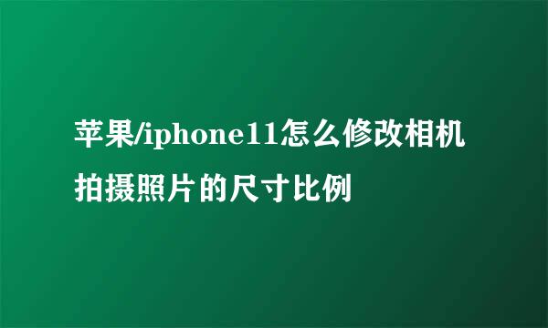 苹果/iphone11怎么修改相机拍摄照片的尺寸比例
