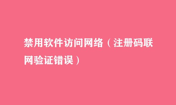 禁用软件访问网络（注册码联网验证错误）