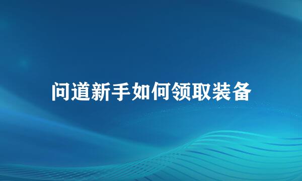 问道新手如何领取装备