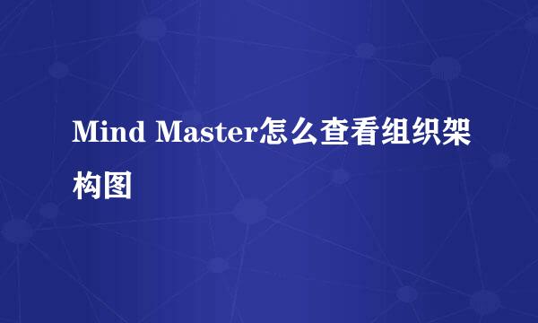 Mind Master怎么查看组织架构图