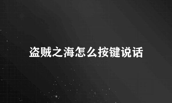 盗贼之海怎么按键说话