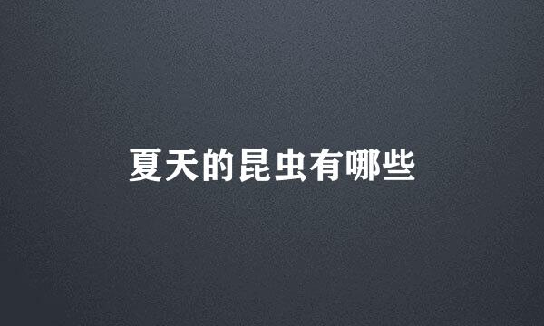 夏天的昆虫有哪些