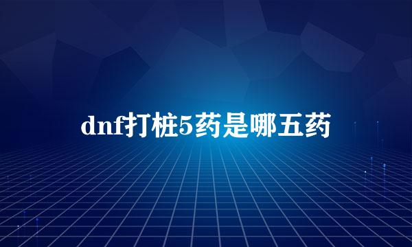 dnf打桩5药是哪五药