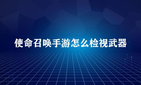 使命召唤手游怎么检视武器