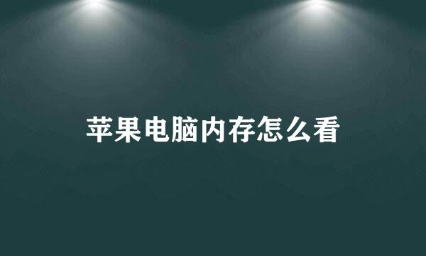 苹果电脑内存怎么看