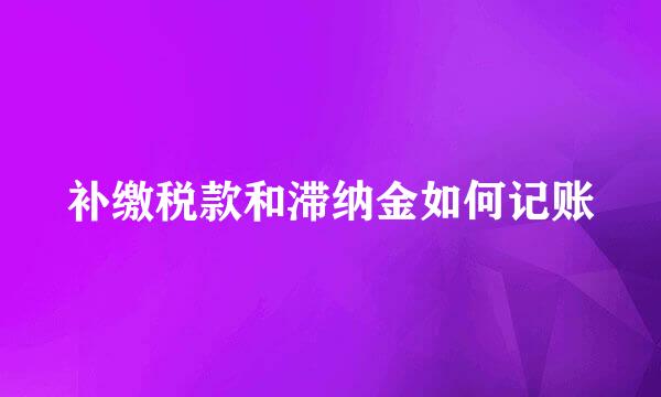 补缴税款和滞纳金如何记账