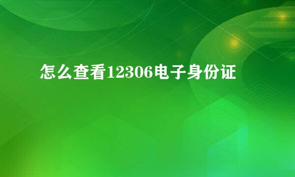怎么查看12306电子身份证