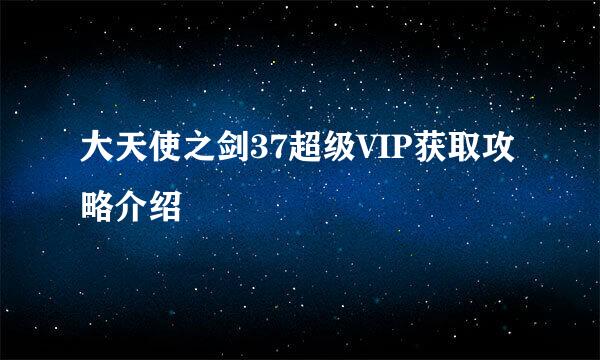 大天使之剑37超级VIP获取攻略介绍