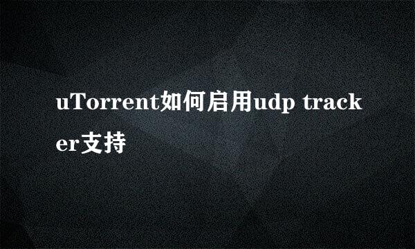 uTorrent如何启用udp tracker支持