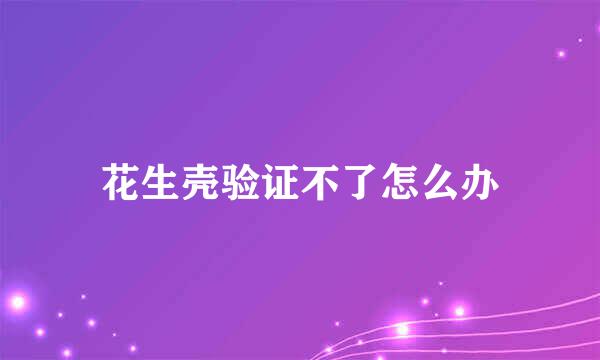 花生壳验证不了怎么办