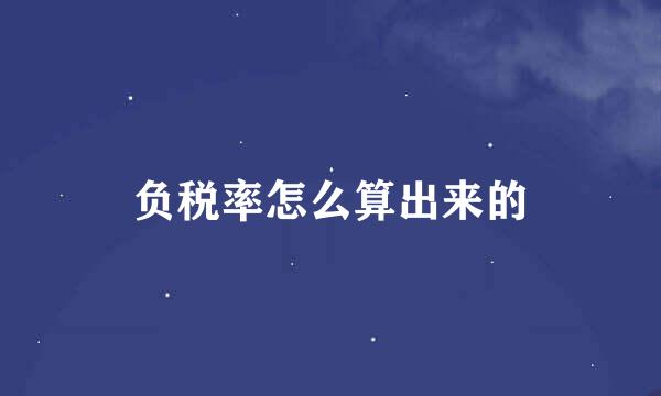 负税率怎么算出来的