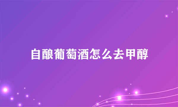 自酿葡萄酒怎么去甲醇