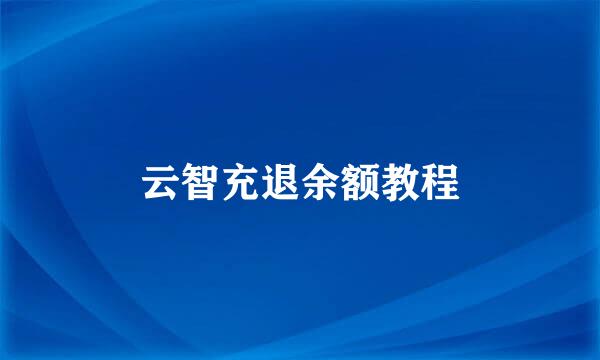 云智充退余额教程
