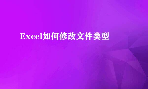 Excel如何修改文件类型