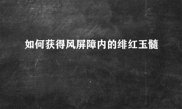 如何获得风屏障内的绯红玉髓